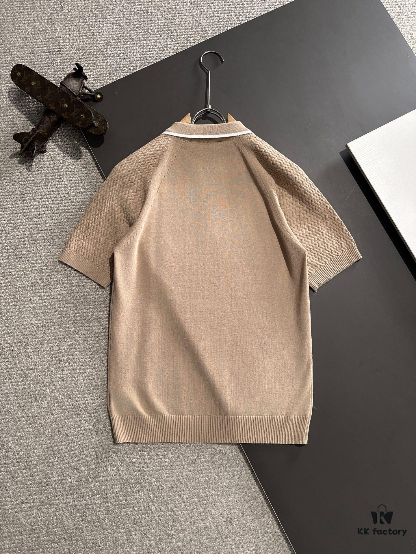 High-Quality Hermès 2025 Spring/Summer New Men's Collared Short-Sleeve T-Shirt