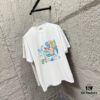 Hermes 2025 Spring/Summer New Arrival Building Block Horse Print Custom Double Gauze Plain Cotton Short Sleeve T-Shirt Unisex