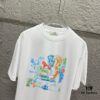 Hermes 2025 Spring/Summer New Arrival Building Block Horse Print Custom Double Gauze Plain Cotton Short Sleeve T-Shirt Unisex