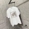 Hermes 2025 Spring/Summer New Arrival Mechanical Horse Print Custom Double Gauze Plain Cotton Short Sleeve T-Shirt Unisex