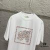 Hermes 2025 Spring/Summer New Arrival Mechanical Horse Print Custom Double Gauze Plain Cotton Short Sleeve T-Shirt Unisex