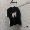 Hermes 2025 Spring/Summer New Arrival Mechanical Horse Print Custom Double Gauze Plain Cotton Short Sleeve T-Shirt Unisex