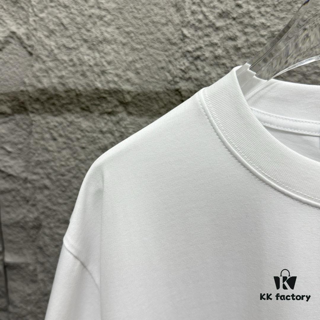 Hermès Inspired 2025 Spring/Summer New Arrival Classic Totem Building Block Horse Print Custom Double Gauze Plain Weave 100% Cotton Short Sleeve T-Shirt Unisex