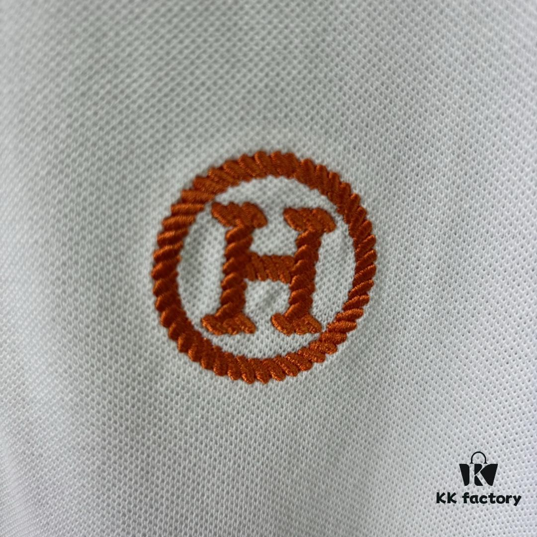 Hermes H Classic Polo Shirt, Precision Craftsmanship with Luxurious Feel, Large Embroidered Logo on Chest, Business-Casual Timeless Design, 100% Cotton Fabric, Imported Premium Cotton, Comfortable and Breathable, Complete Triple Labeling