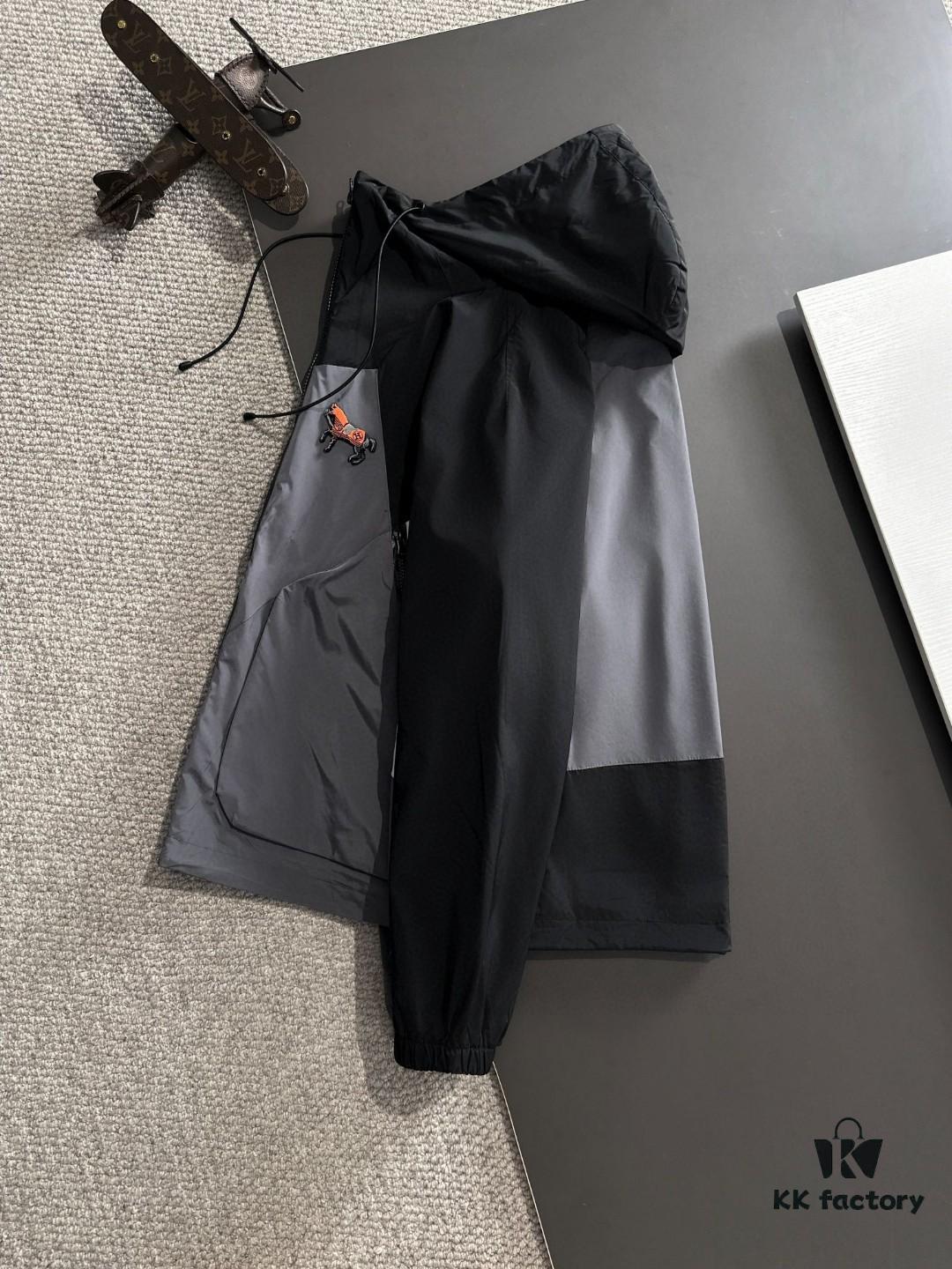 Hermes Spring 2025 Latest Zip Hooded Windbreaker Jacket