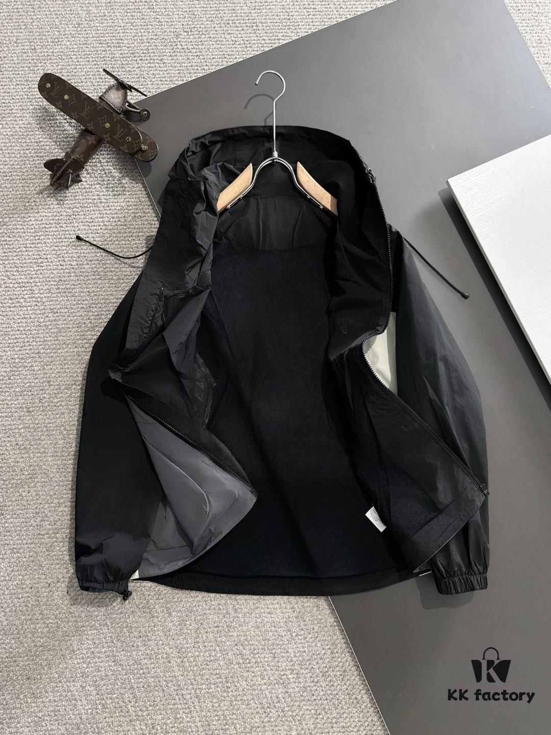 Hermès Autumn-Winter 2024 Latest Zip-Up Windbreaker Jacket, Custom-Dyed Nylon Fabric, Lightweight and Comfortable, Casual Yet Elegant, Perfect for Early Autumn Wear