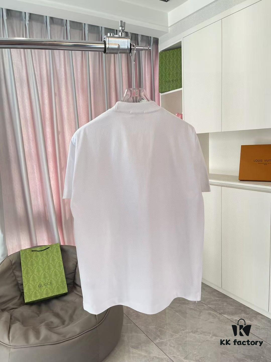 Hermes 2025 Spring/Summer New Arrival Personalized Logo Print Custom Fabric 300g Short Sleeve T-Shirt Unisex