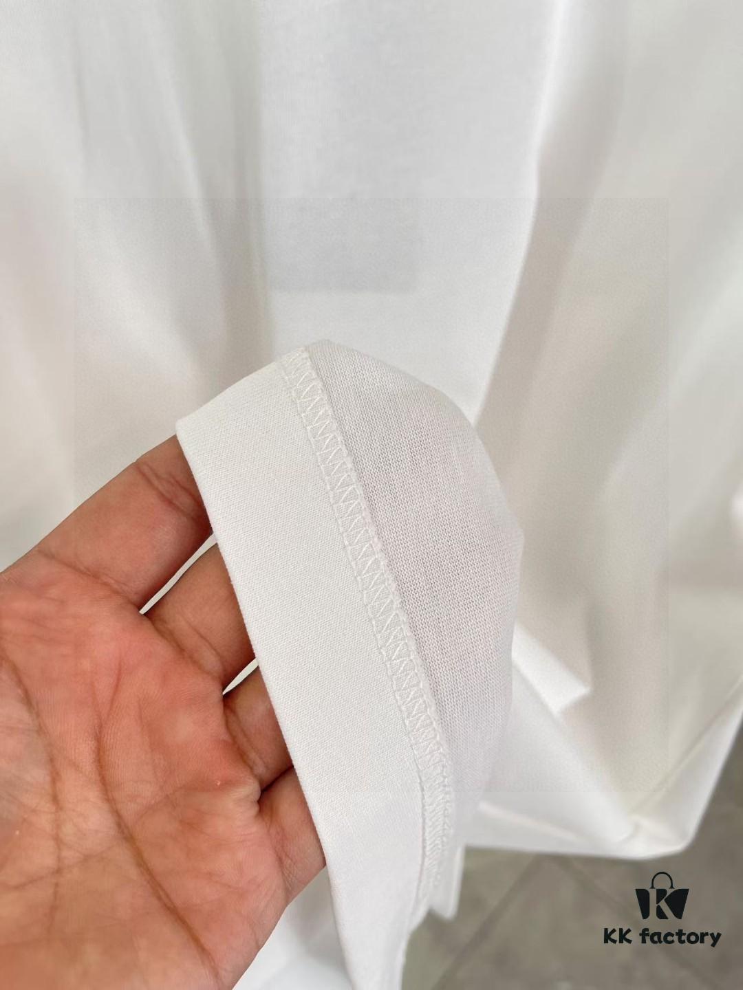 Hermes 2025 Spring/Summer New Arrival Personalized Logo Print Custom Fabric 300g Short Sleeve T-Shirt Unisex