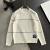 Hermès 2024 Autumn-Winter New Round Neck Wool Blend Sweater, Official Store Bestseller, Embroidered Logo, Premium Craftsmanship