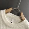 Hermès 2024 Autumn-Winter New Round Neck Wool Blend Sweater, Official Store Bestseller, Embroidered Logo, Premium Craftsmanship