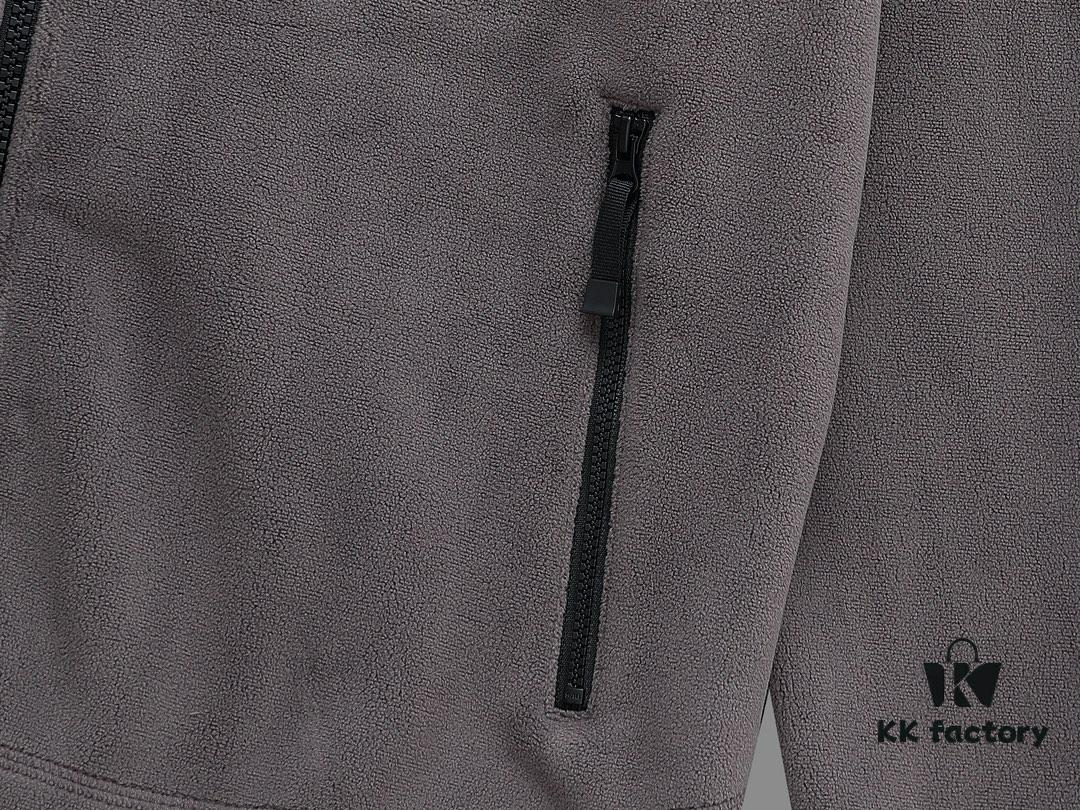 Hermès (Complete Three Labels) 2024 Autumn-Winter Men's Cardigan Turtleneck Jacket, Imported Double-Sided Fleece Fabric