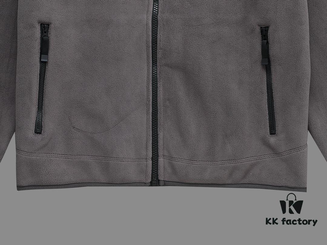 Hermes (Complete Three Labels) 2024 Autumn-Winter Men's Cardigan Crewneck Jacket, Imported Double-Sided Fleece Fabric