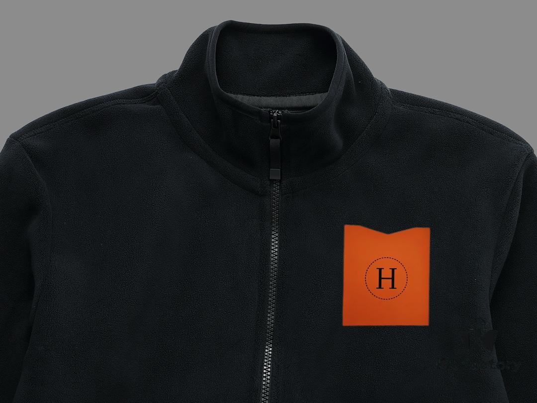 Hermes (Complete Three Labels) 2024 Autumn-Winter Men's Cardigan Crewneck Jacket, Imported Double-Sided Fleece Fabric from Germany