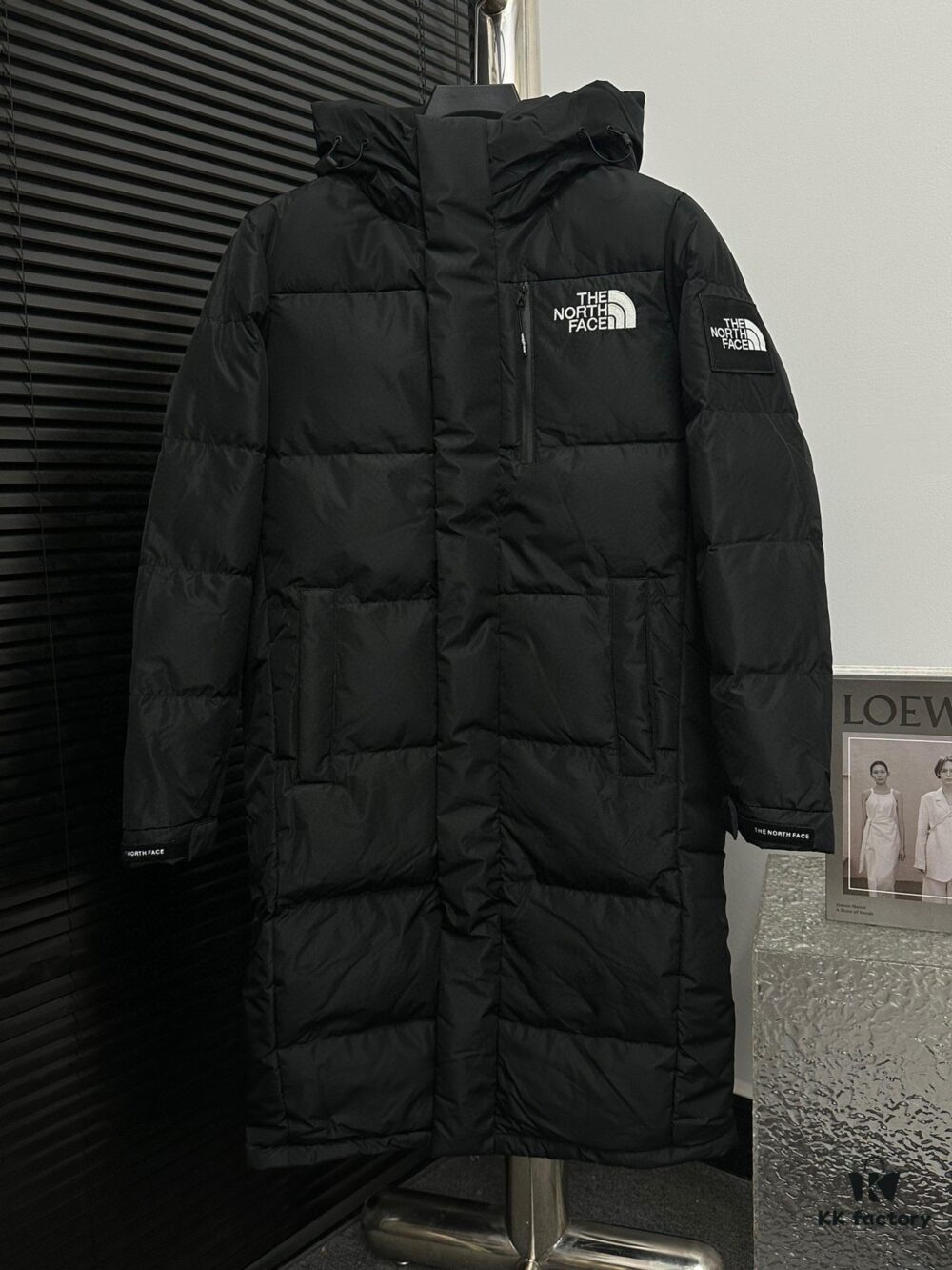 THE NORTH FACE NEVER STOP EXPLORING Series Long-Length Down Jacket - Unisex Workwear Style with Hood, Waterproof and Windproof Fabric, 800 Fill Power White Goose Down