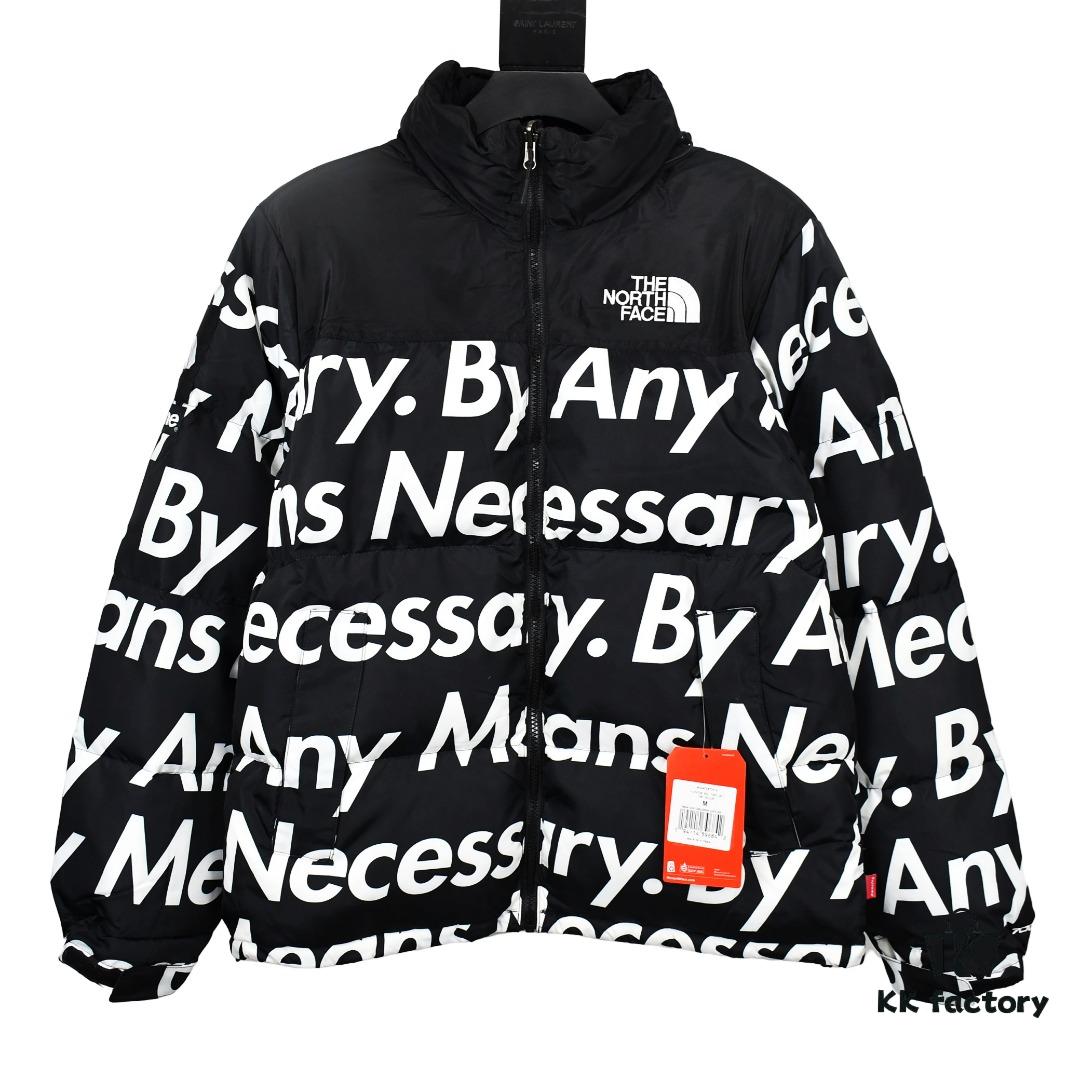 Supreme x The North Face TNF 15FW By Any Means Collaborative Down Jacket (Full Alignment Lettering) with Hidden Hood