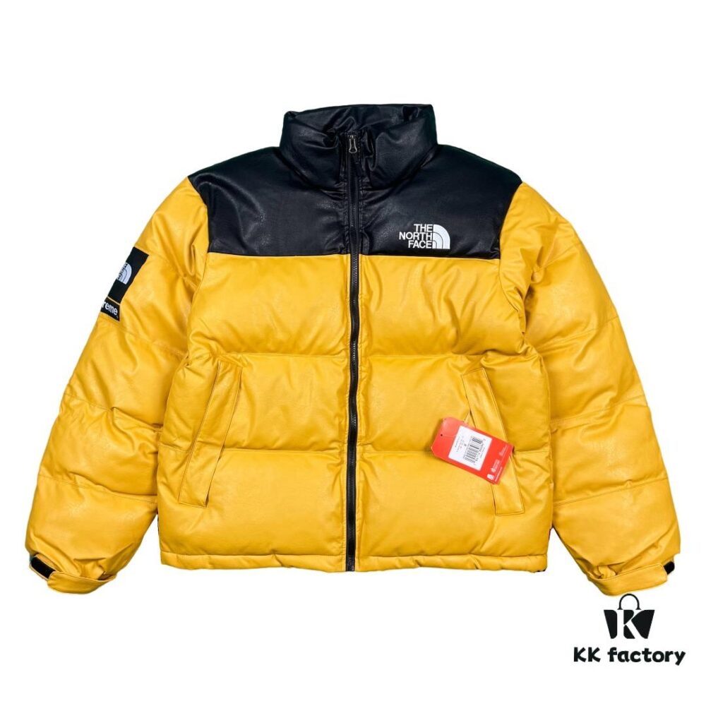 Supreme x The North Face 17FW Leather Nuptse Jacket - Premium Down Puffer with Genuine Leather