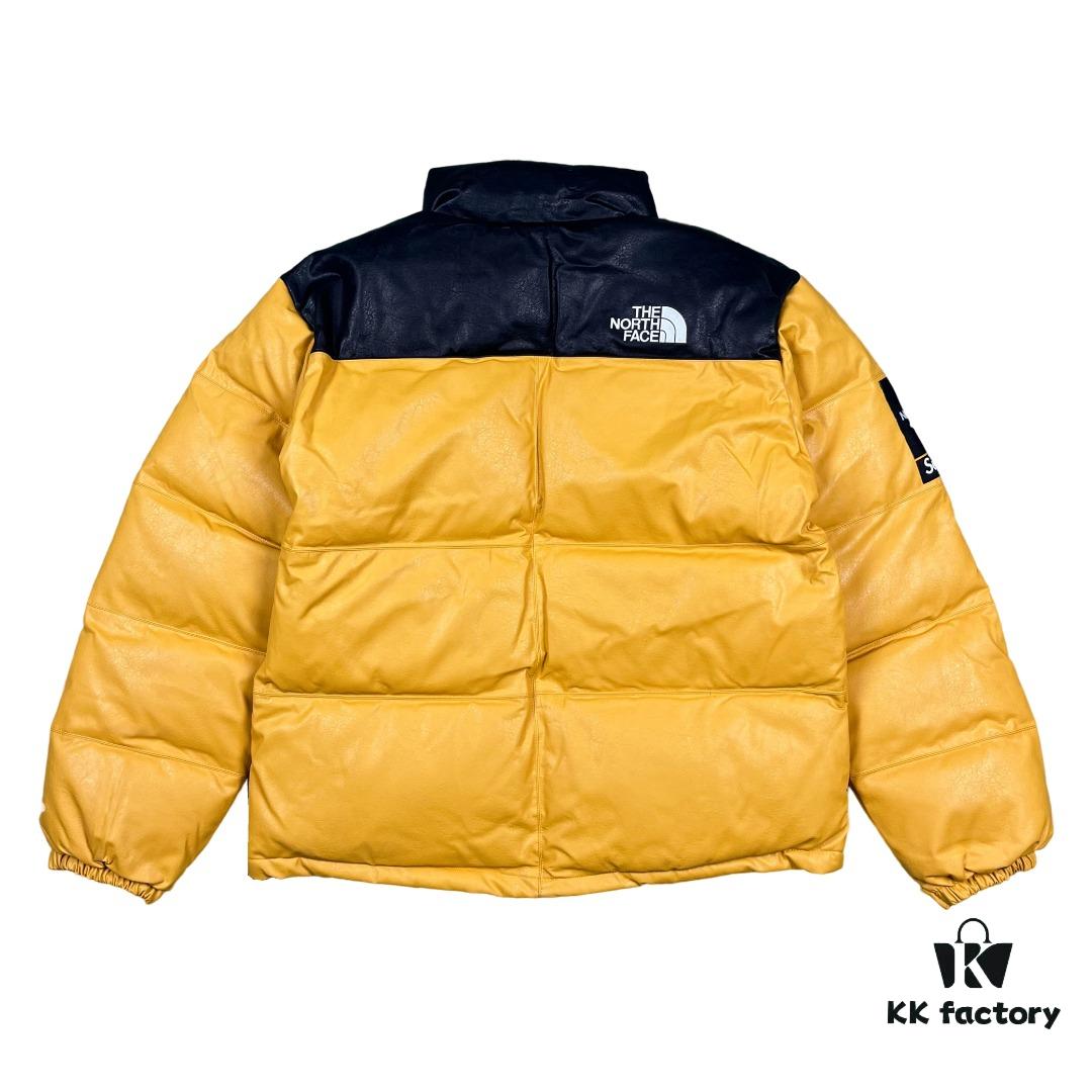 Supreme x The North Face 17FW Leather Nuptse Jacket - Premium Down Puffer with Genuine Leather