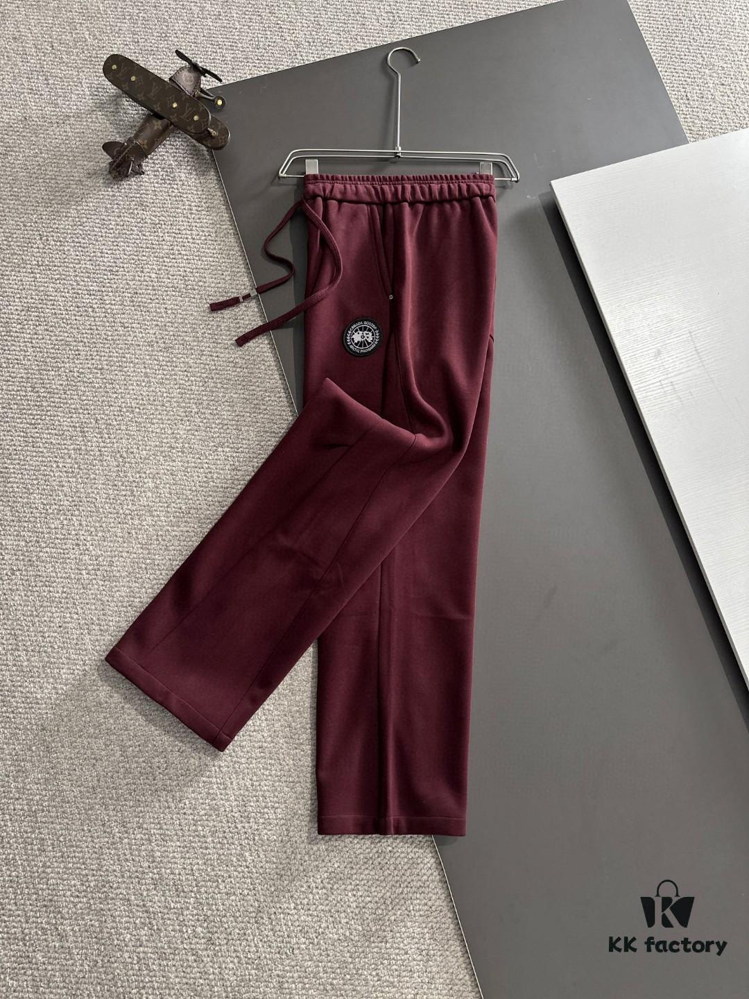 Canada Goose 2025 Early Spring New Elastic Waist Casual Pants, Fleece-Lined and Thickened for Warmth