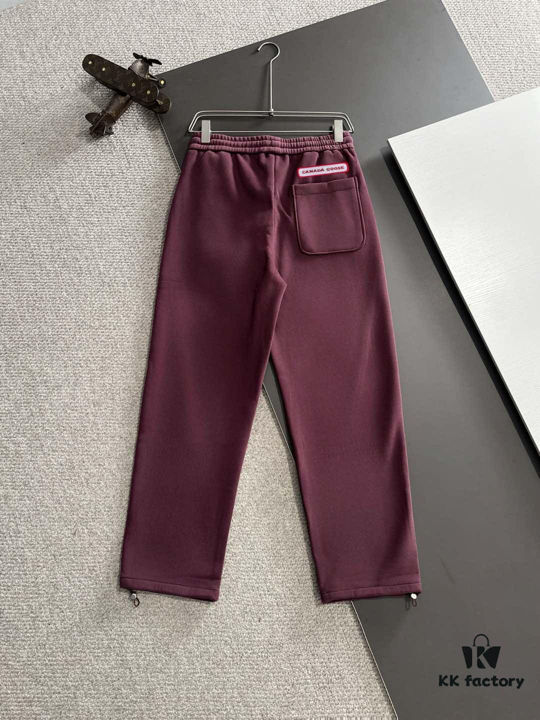 Large Goose 2024 Autumn/Winter New Casual Elastic Waist Pants, Fleece-Lined and Thickened, Premium Custom Fabric, Breathable and Comfortable, Exquisite Details, Brand-Inspired Design, High-Quality Craftsmanship, Soft and Smooth Touch