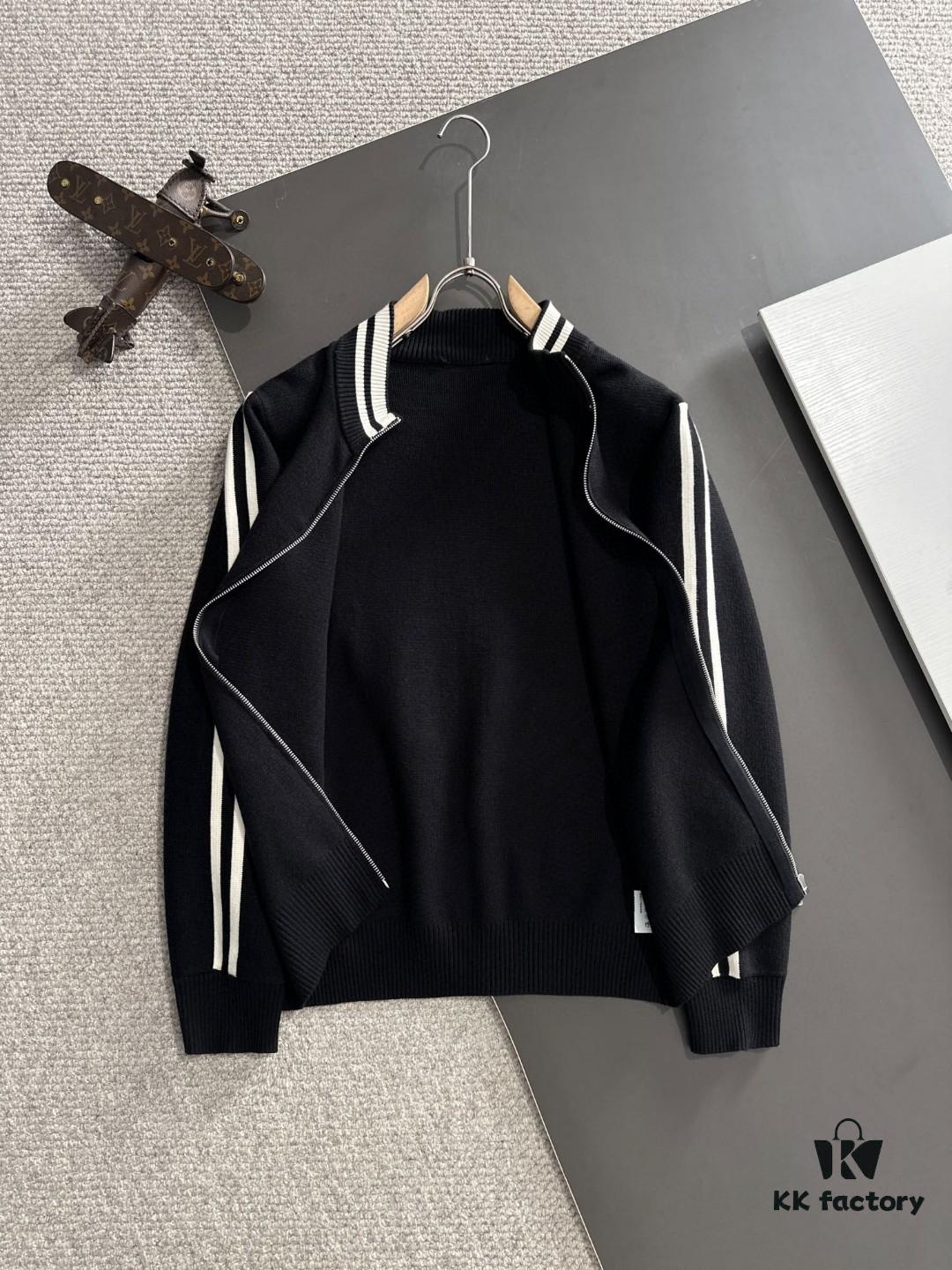 Canada Goose 2024 Autumn-Winter New Lapel Cardigan Sweater, Premium Wool Blend Knitwear with Embroidered Logo, Fashionable Tailored Fit