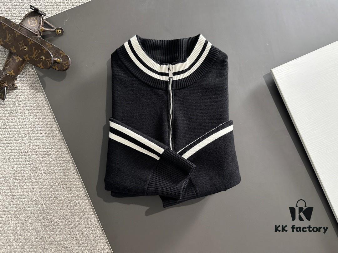 Canada Goose 2024 Autumn-Winter New Lapel Cardigan Sweater, Premium Wool Blend Knitwear with Embroidered Logo, Fashionable Tailored Fit