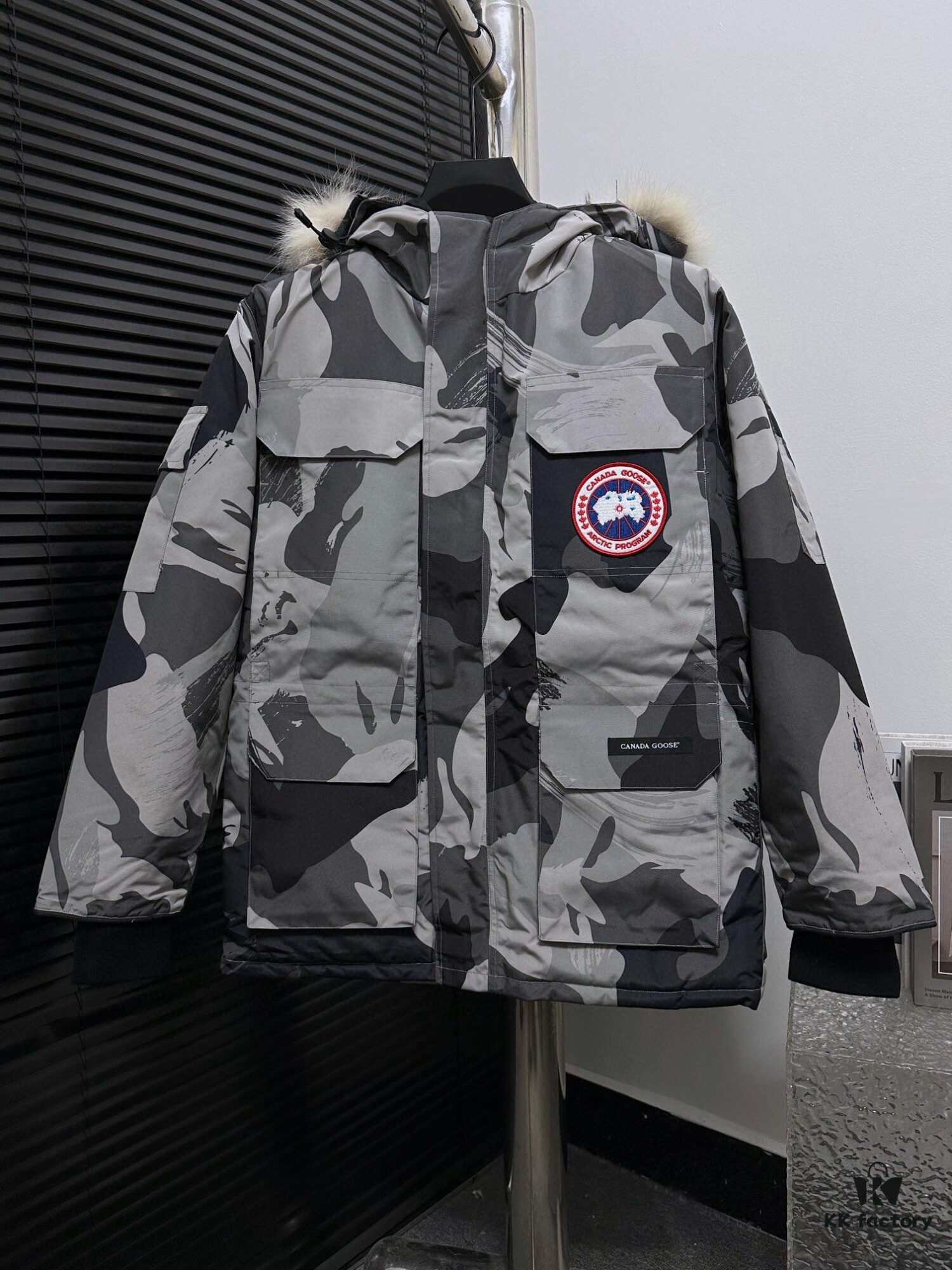 Canada Goose Expedition Parka 08 Men's and Women's Unisex Mid-Length Winter Coat - Top Counterfeit Version with Black Color (Wolf Fur Optional)