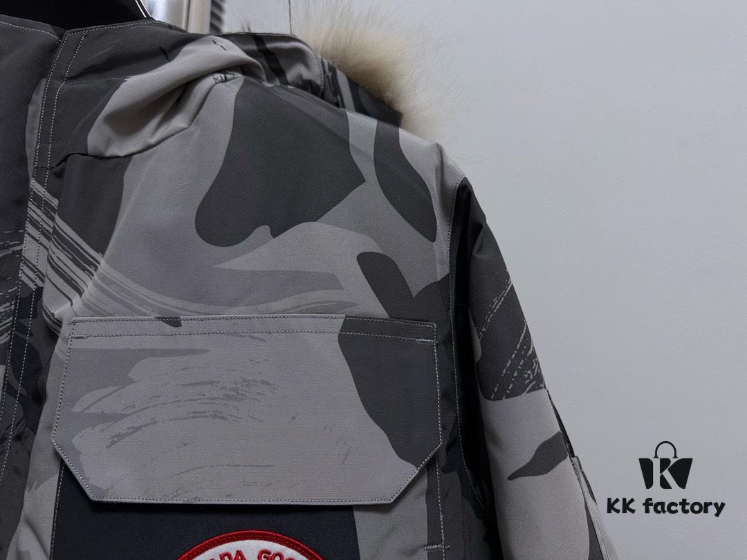 Canada Goose Expedition Parka 08 Men's and Women's Unisex Mid-Length Winter Coat - Top Counterfeit Version with Black Color (Wolf Fur Optional)