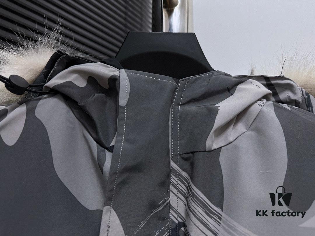 Canada Goose Expedition Parka 08 Men's and Women's Unisex Mid-Length Winter Coat - Top Counterfeit Version with Black Color (Wolf Fur Optional)