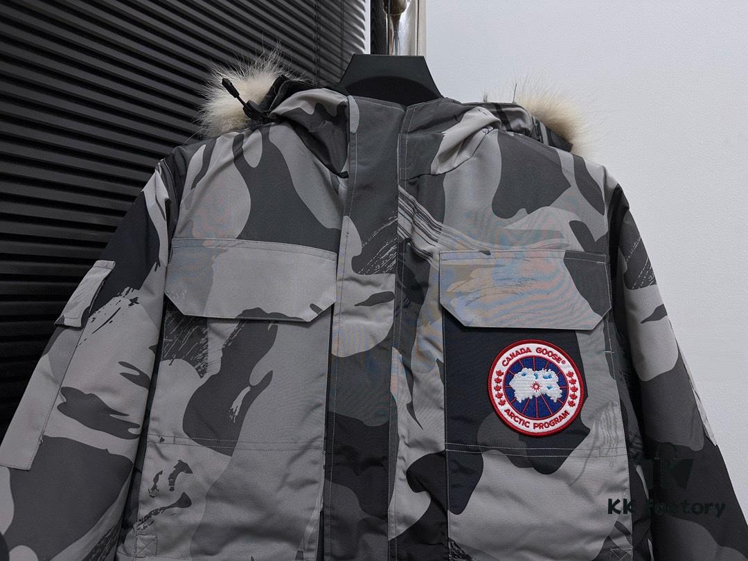 Canada Goose Expedition Parka 08 Men's and Women's Unisex Mid-Length Winter Coat - Top Counterfeit Version with Black Color (Wolf Fur Optional)