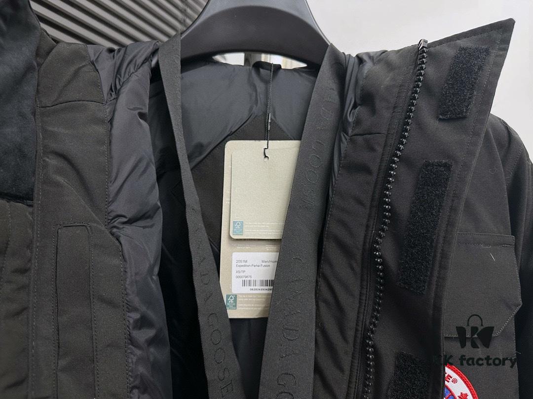 Canada Goose Expedition Parka 08 Mens/Womens Unisex Mid-Length Winter Coat - Premium Version with Black Color (Optional Arctic Wolf Fur Trim)