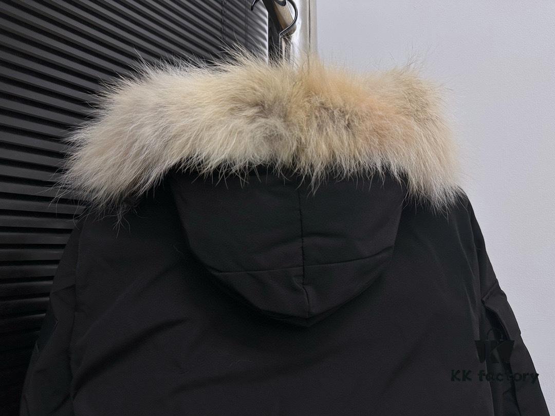 Canada Goose Expedition Parka 08 Mens/Womens Unisex Mid-Length Winter Coat - Premium Version with Black Color (Optional Arctic Wolf Fur Trim)