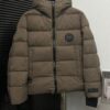 CANADA GOOSE Inspired Hooded Down Jacket, Couples Style, Popular Fashion Design with 90% White Goose Down, Black Lightweight Puff Version