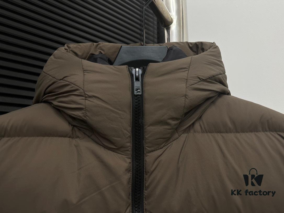 CANADA GOOSE Inspired Hooded Down Jacket, Couples Style, Popular Fashion Design with 90% White Goose Down, Black Lightweight Puff Version