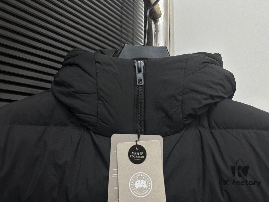 CANADA GOOSE Inspired Hooded Down Parka - Couples Style, Popular Fashion Item with 90% White Goose Down, Lightweight Puff Black Design