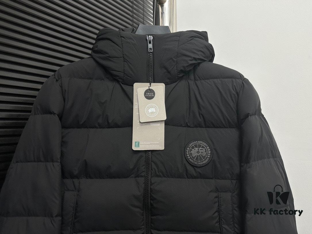CANADA GOOSE Inspired Hooded Down Parka - Couples Style, Popular Fashion Item with 90% White Goose Down, Lightweight Puff Black Design