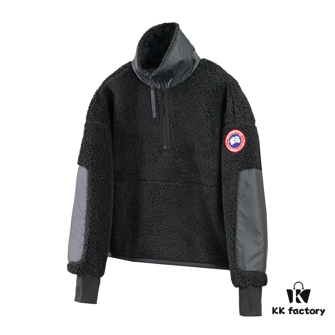 Canada Goose Simcoe Fleece Zip-Up Jacket in Apricot and Black