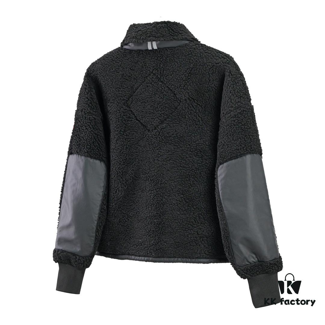 Canada Goose Simcoe Fleece Zip-Up Jacket in Apricot and Black