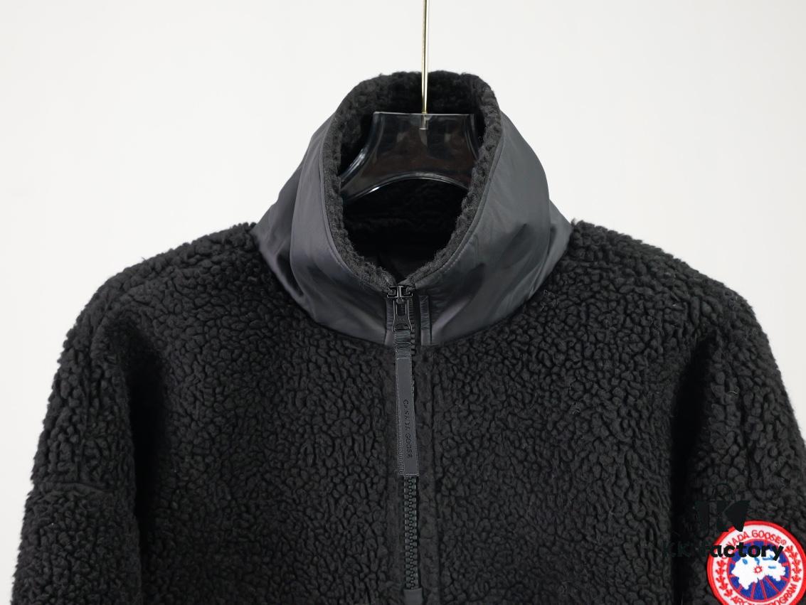 Canada Goose Simcoe Fleece Zip-Up Jacket in Apricot and Black