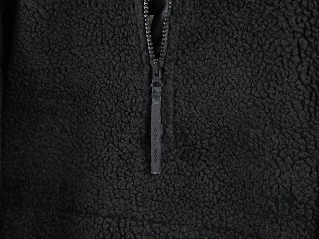 Canada Goose Simcoe Fleece Zip-Up Jacket in Apricot and Black