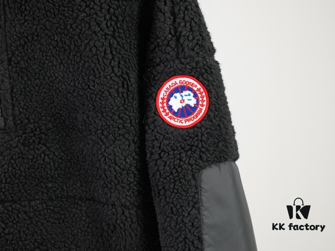 Canada Goose Simcoe Fleece Zip-Up Jacket in Apricot and Black