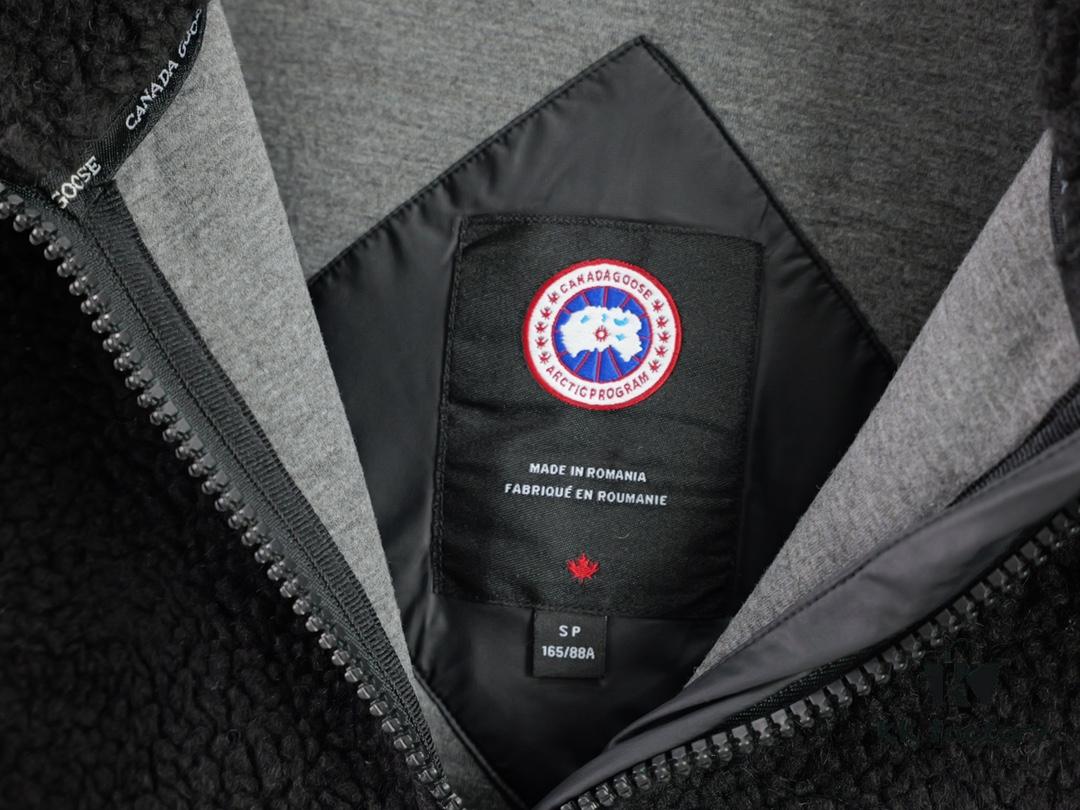 Canada Goose Simcoe Fleece Zip-Up Jacket in Apricot and Black