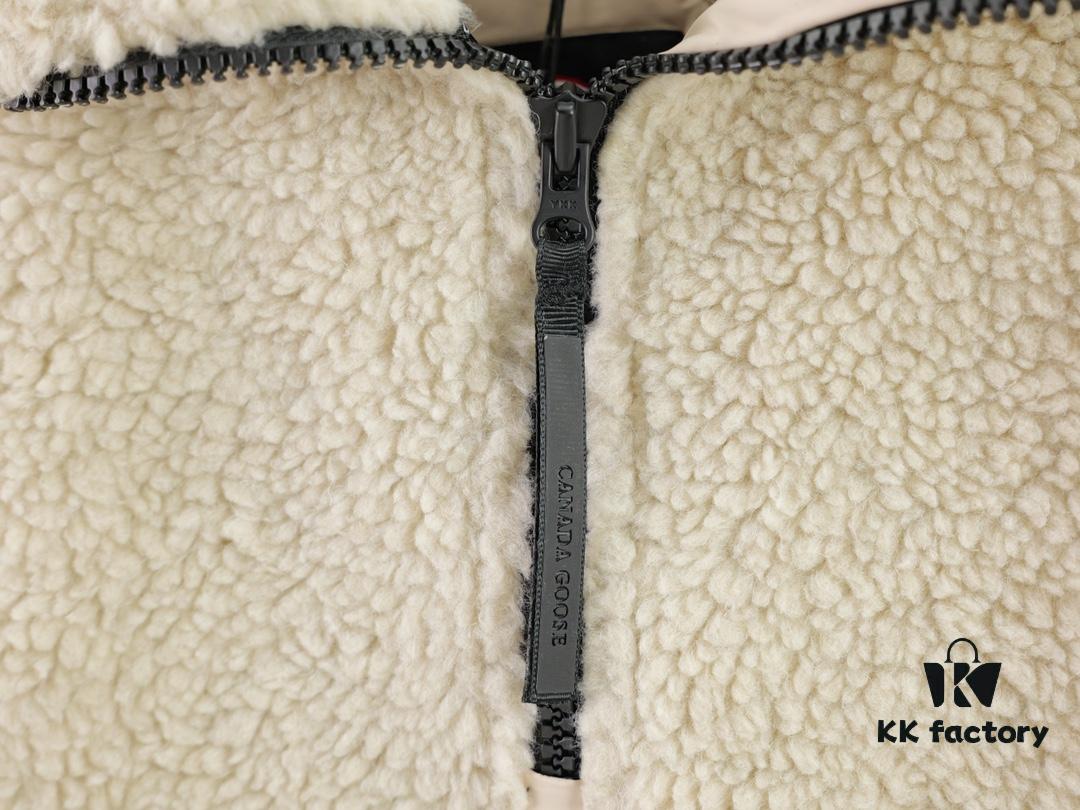 Canada Goose Simcoe Fleece Zip-Up Jacket in Apricot and Black