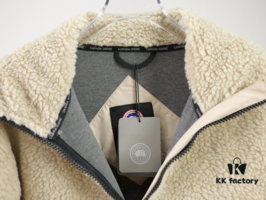 Canada Goose Simcoe Fleece Zip-Up Jacket in Apricot and Black