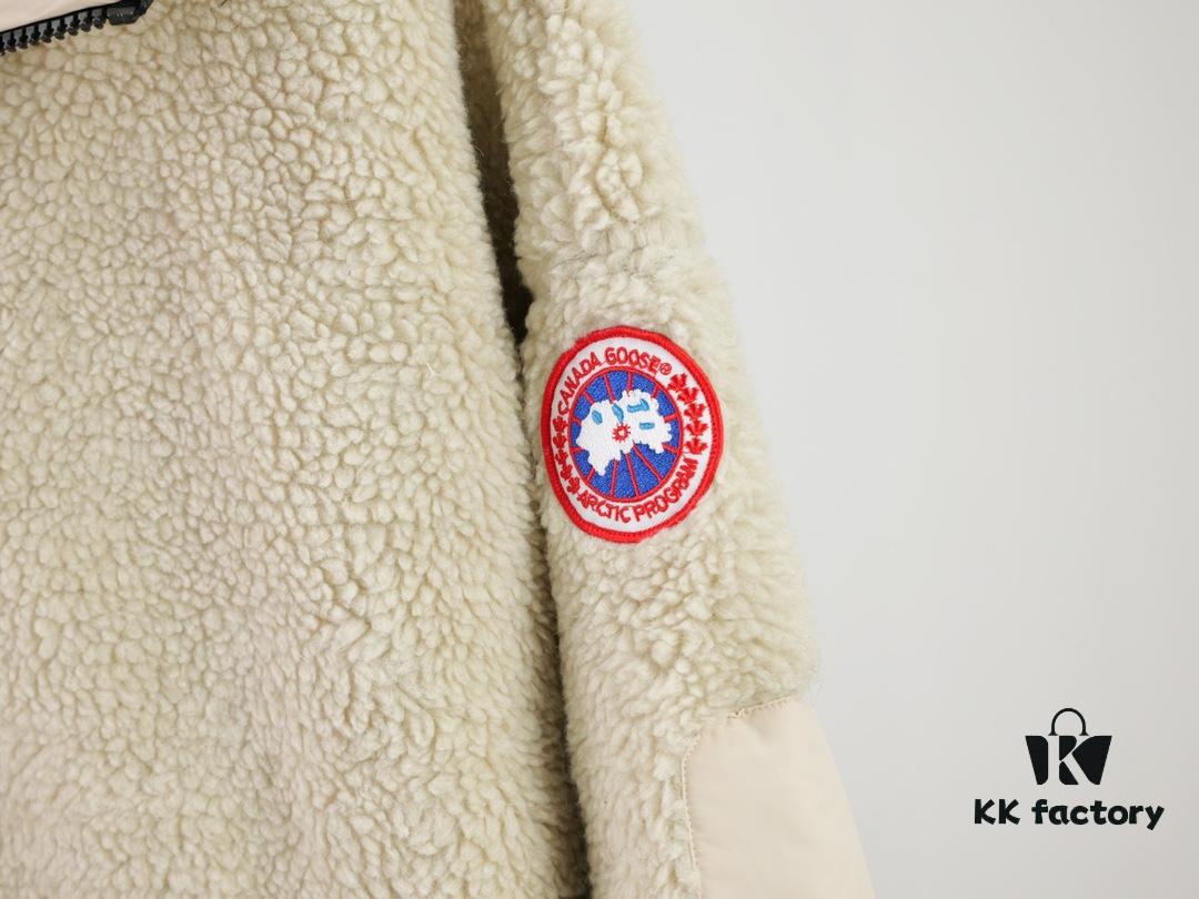 Canada Goose Simcoe Fleece Zip-Up Jacket in Apricot and Black