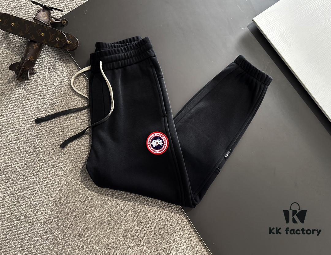 Next-Day Shipping Canada Goose 2024 Autumn/Winter New Casual Pants with Elastic Waist, Fleece-Lined and Thickened, Premium Custom Fabric, Breathable and Comfortable, Exquisite Details, Brand-Inspired Design Concept Reflecting High Quality, Soft and Smooth Touch