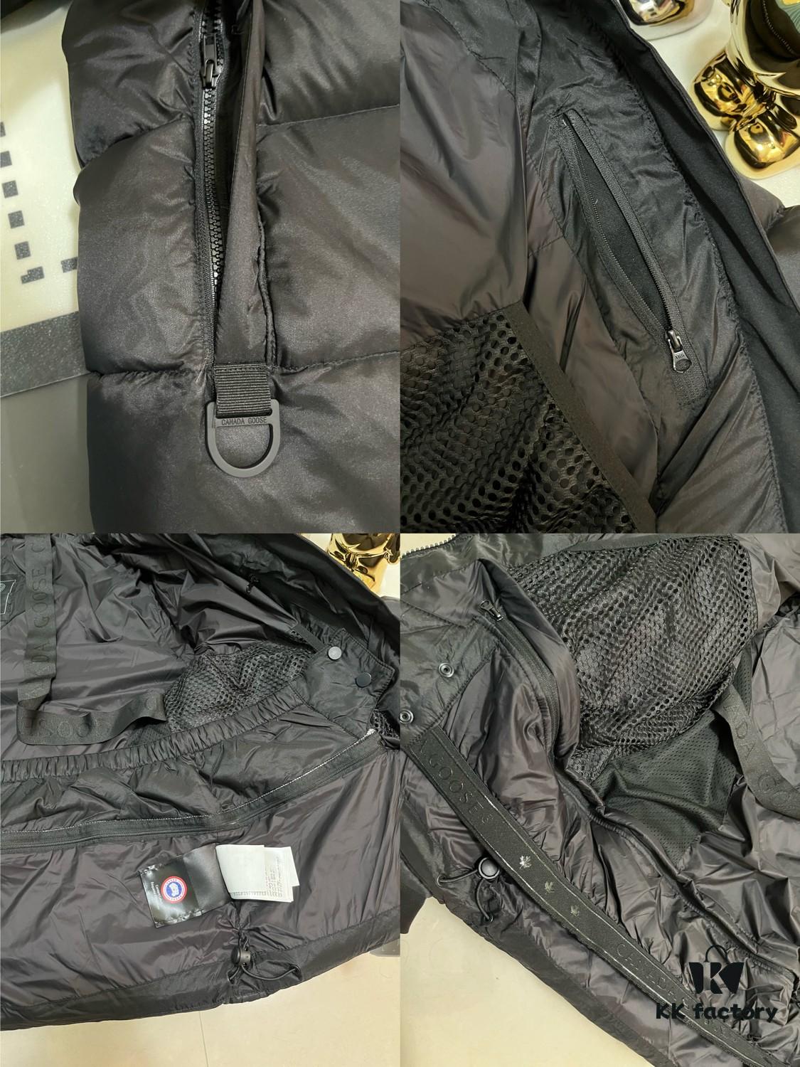 CANAND Down Jacket with Black Label, Stylish Hooded Design, 90% Goose Down Filled, Double-Layer Windproof Inner Lining, Elastic Snow Skirt, High Resilience and Warmth