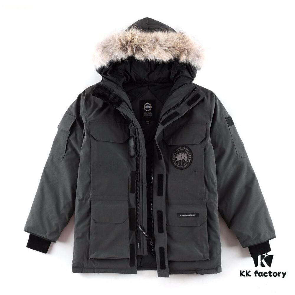 Canada Goose Expedition Parka 08 Model Graphite Gray Black Logo White Base