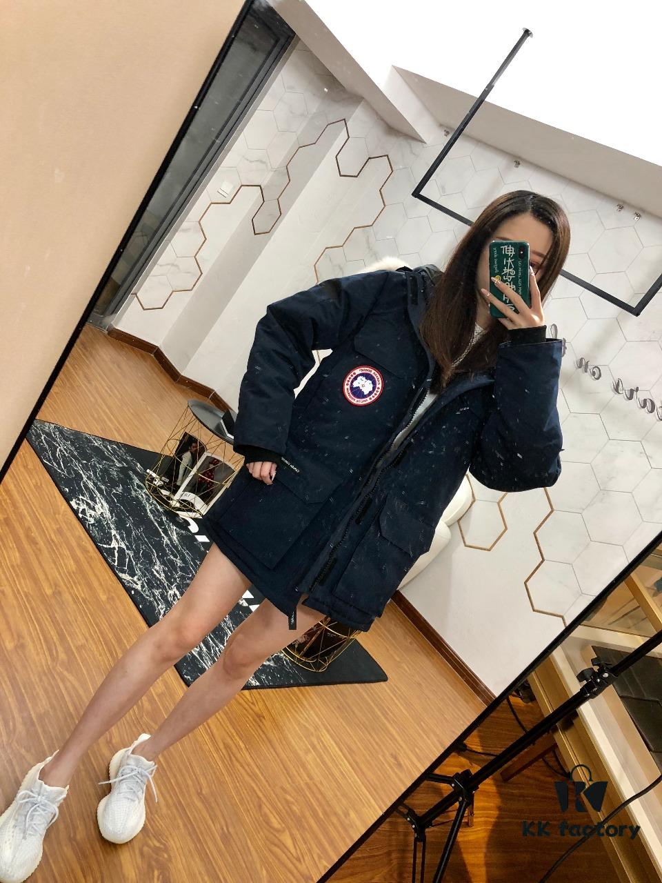 CANADA GOOSE Expedition Parka 08 Men's and Women's Mid-Length Navy Blue Version 💎 Top Tier Version