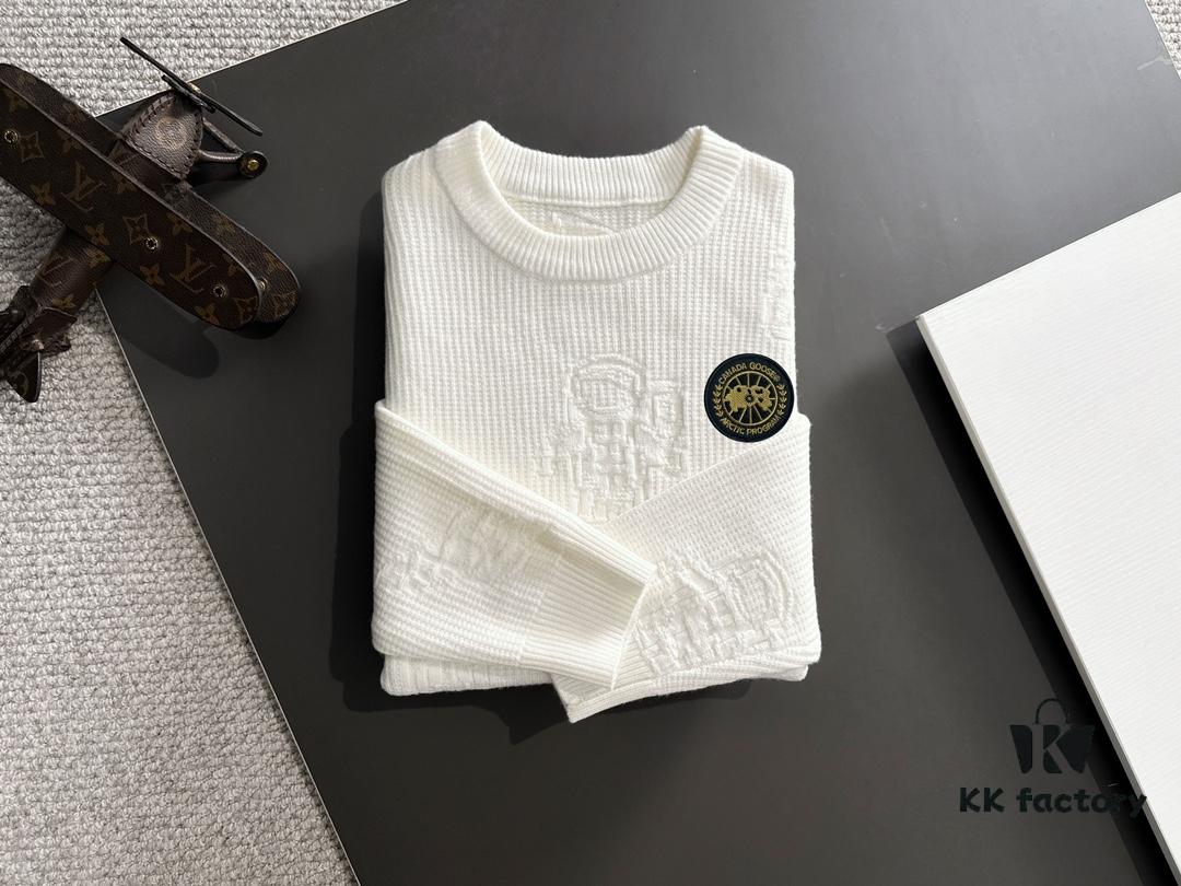 Canada Goose 2024 Official Autumn-Winter New Crew Neck Sweater, Hot Selling Style from Boutique, Premium Wool Blend Fabric