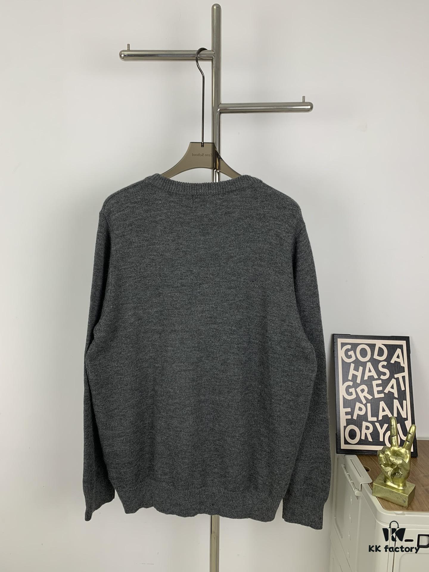 New YSL Saint Laurent 24SS V-Neck Long-Sleeve Knit Shirt Unisex